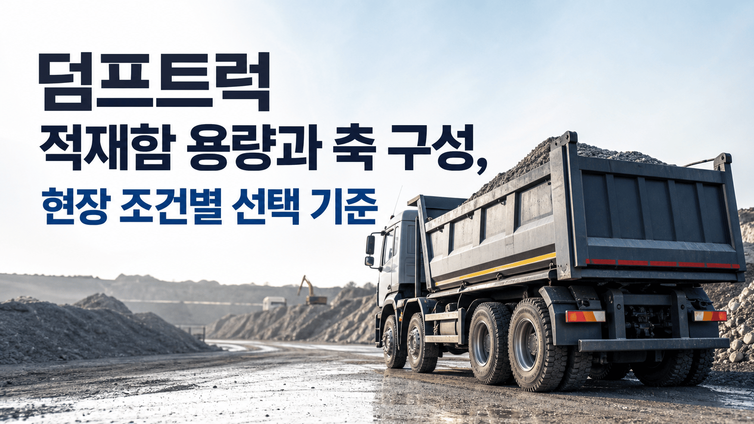 덤프트럭 적재함 용량과 축 구성, 현장 조건별 선택 기준