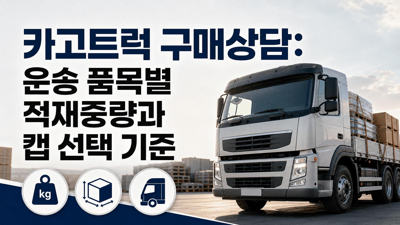 카고트럭 구매상담: 운송 품목별 적재중량과 캡 선택 기준