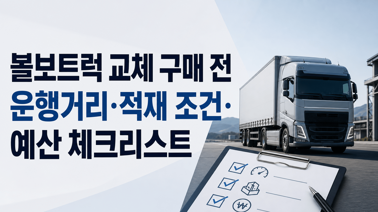 볼보트럭 교체 구매 전 운행거리·적재 조건·예산 체크리스트