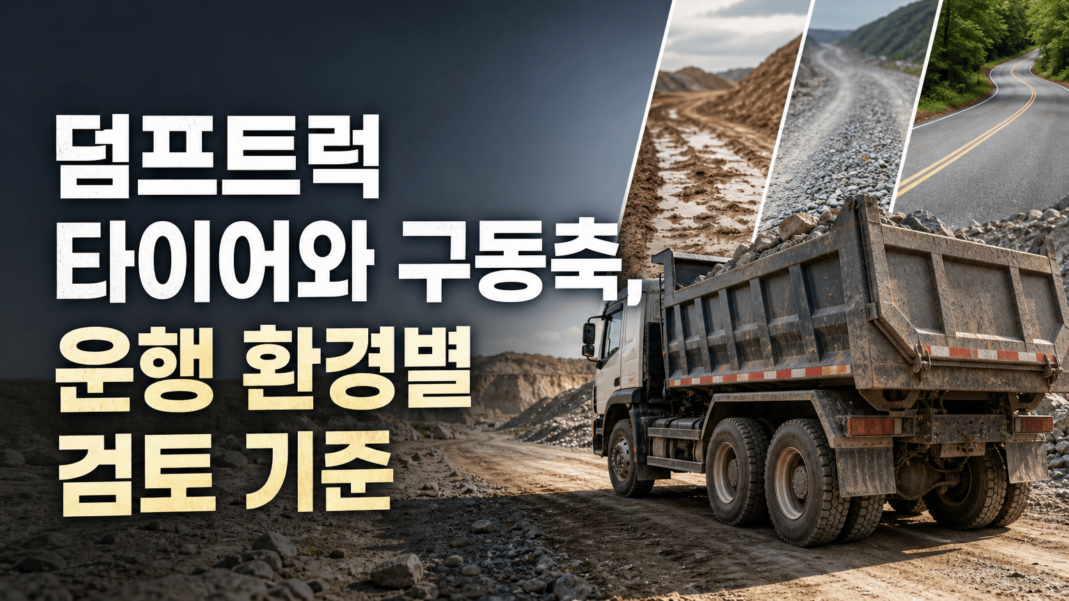 덤프트럭 타이어와 구동축, 운행 환경별 검토 기준