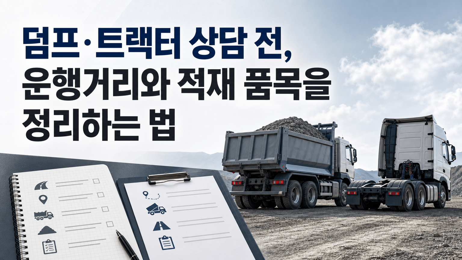 덤프·트랙터 상담 전, 운행거리와 적재 품목을 정리하는 법