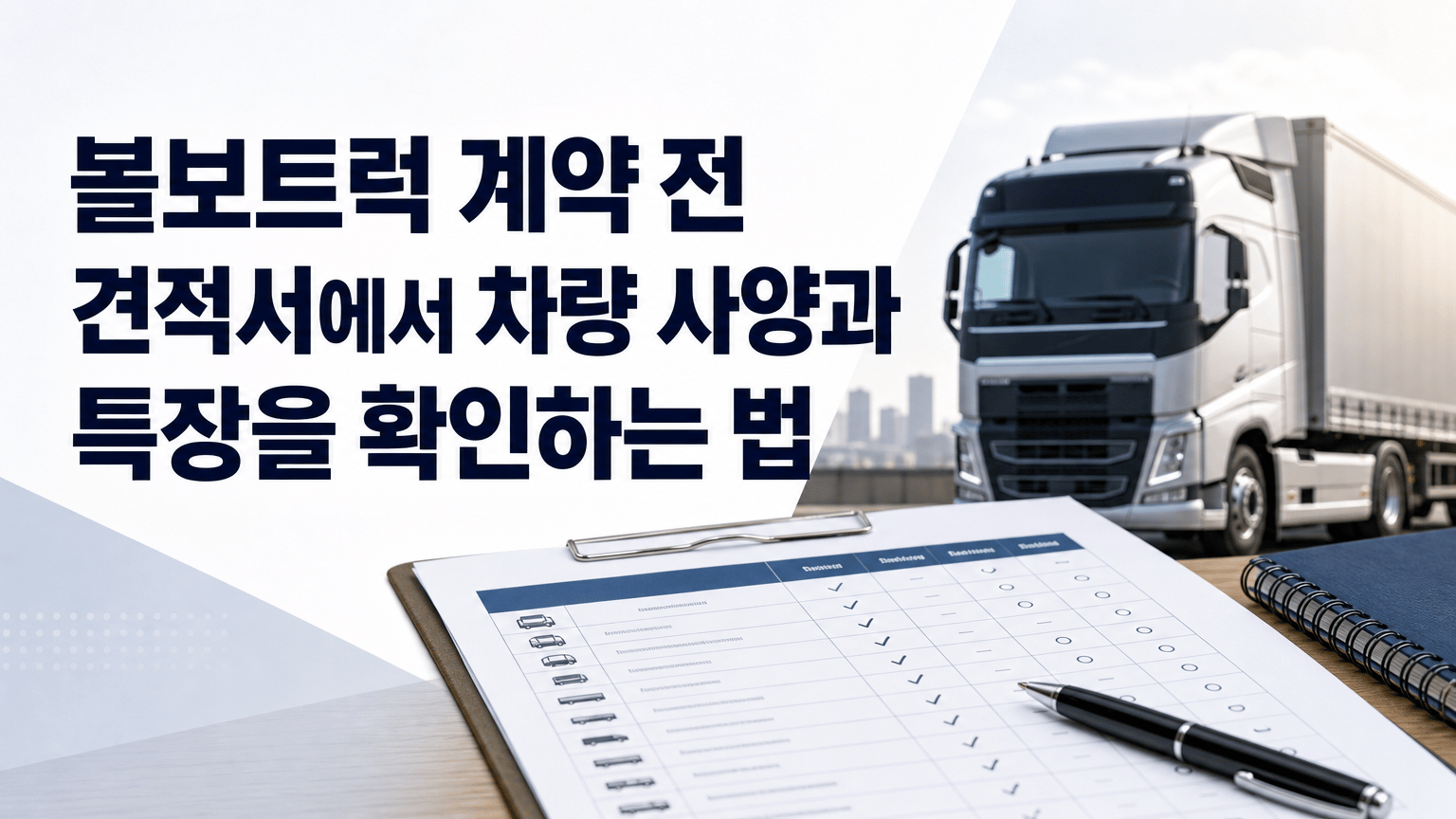 볼보트럭 계약 전 견적서에서 차량 사양과 특장을 확인하는 법
