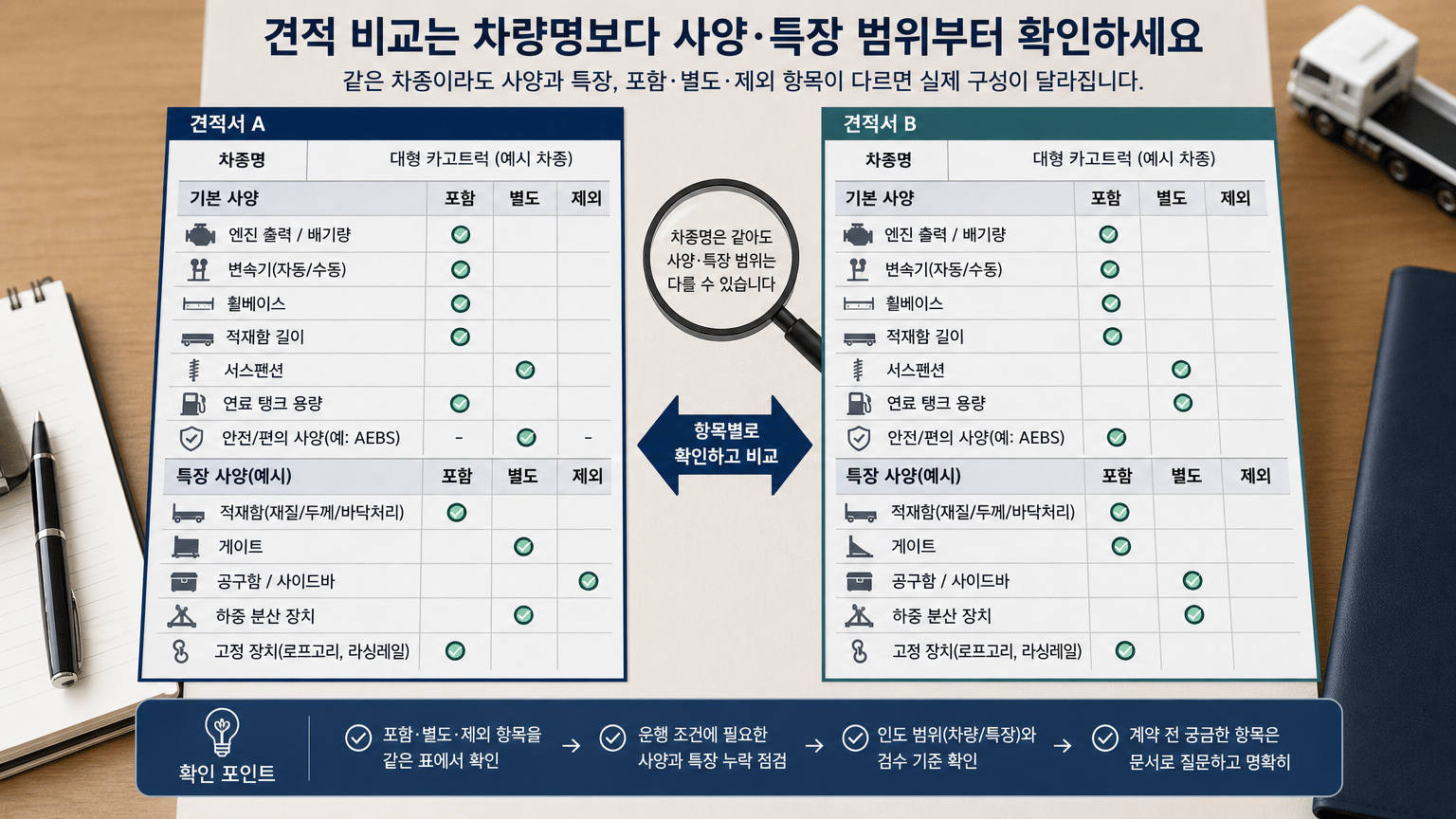 볼보트럭 계약 전 견적서에서 차량 사양과 특장을 확인하는 법